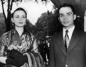 UNSPECIFIED - JUNE 17: 17Th Of July 1957. King Hussein Of Jordan And Princess Sharifa Dina Bint Abdul Hamid (Photo by Keystone-France/Gamma-Keystone via Getty Images)